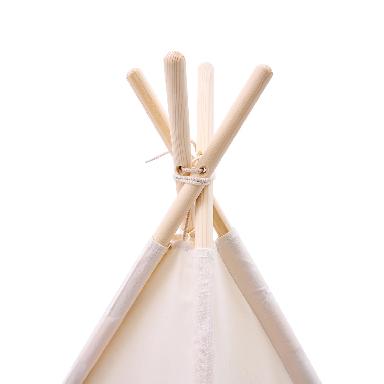 Teepee Tent with Carry Bag 43 x 43 x 63 Inch, Natural Cotton Canvas