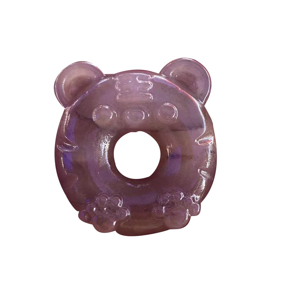 Natural Golden Silk Jade Purple cute Tiger Pendant Necklace (with Lanyard)