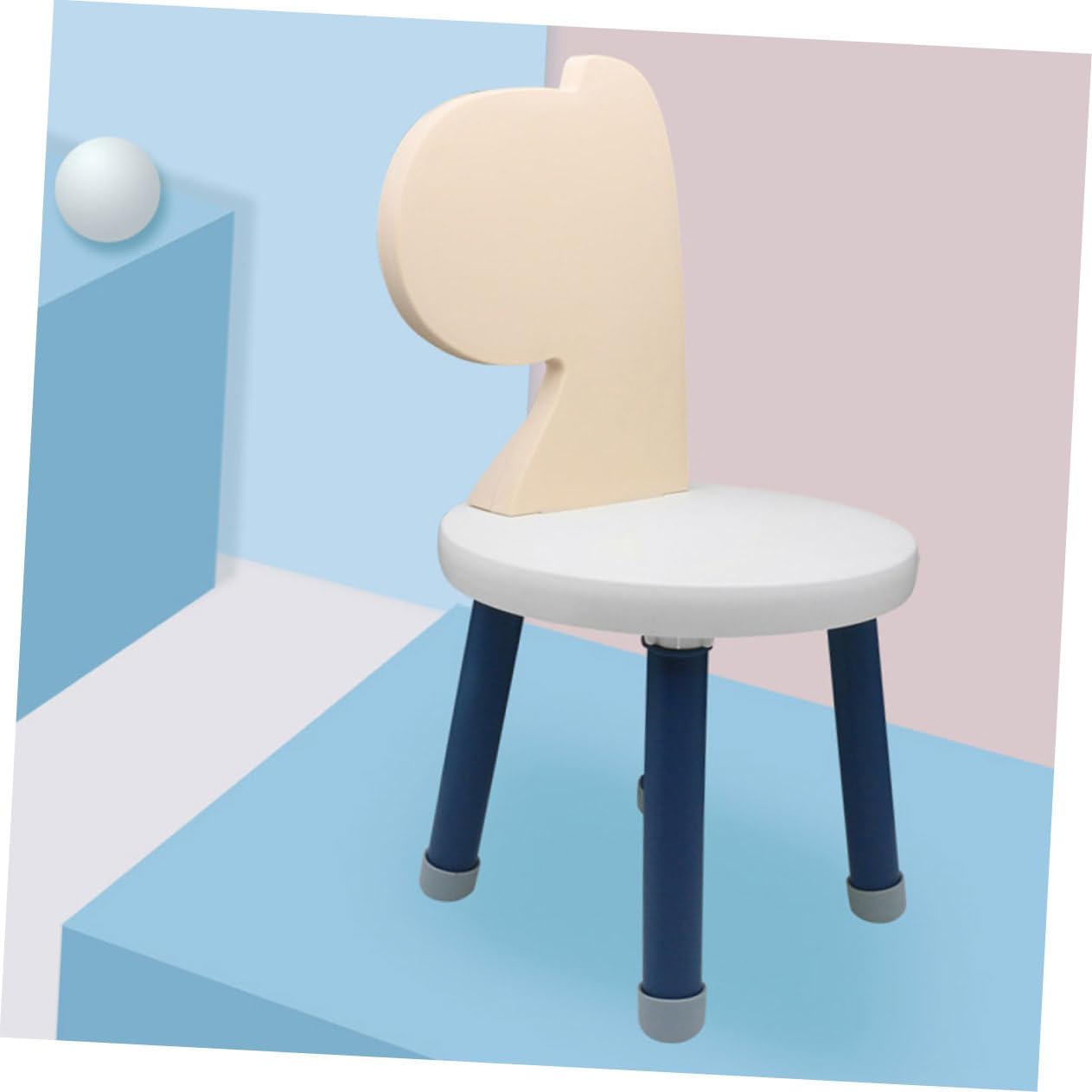 Plastic Children's Chair with Backrest Stable and Anti-Fall Design for Toddlers
