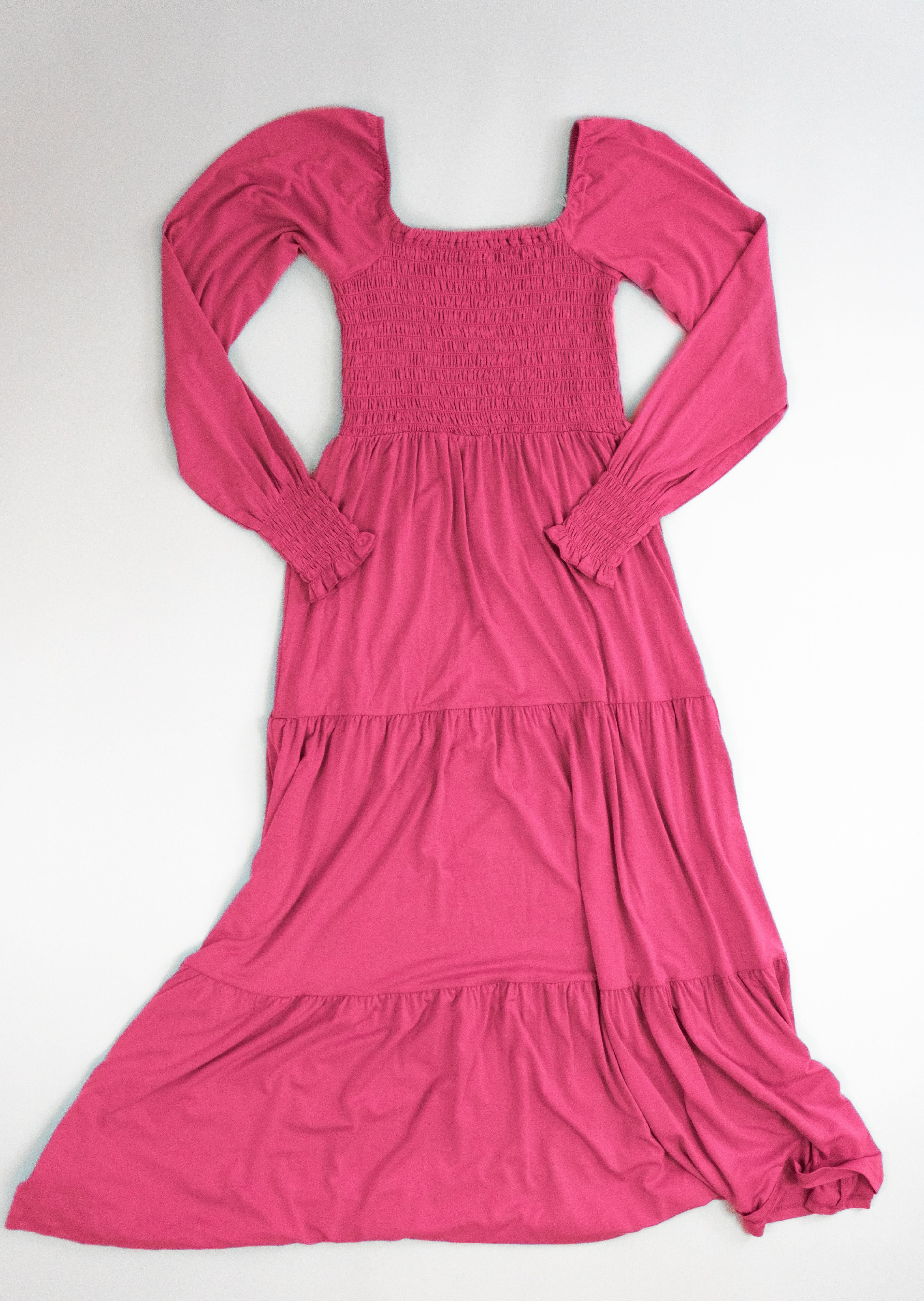 Hibiscus | Adult Long Sleeve Smocked Dress