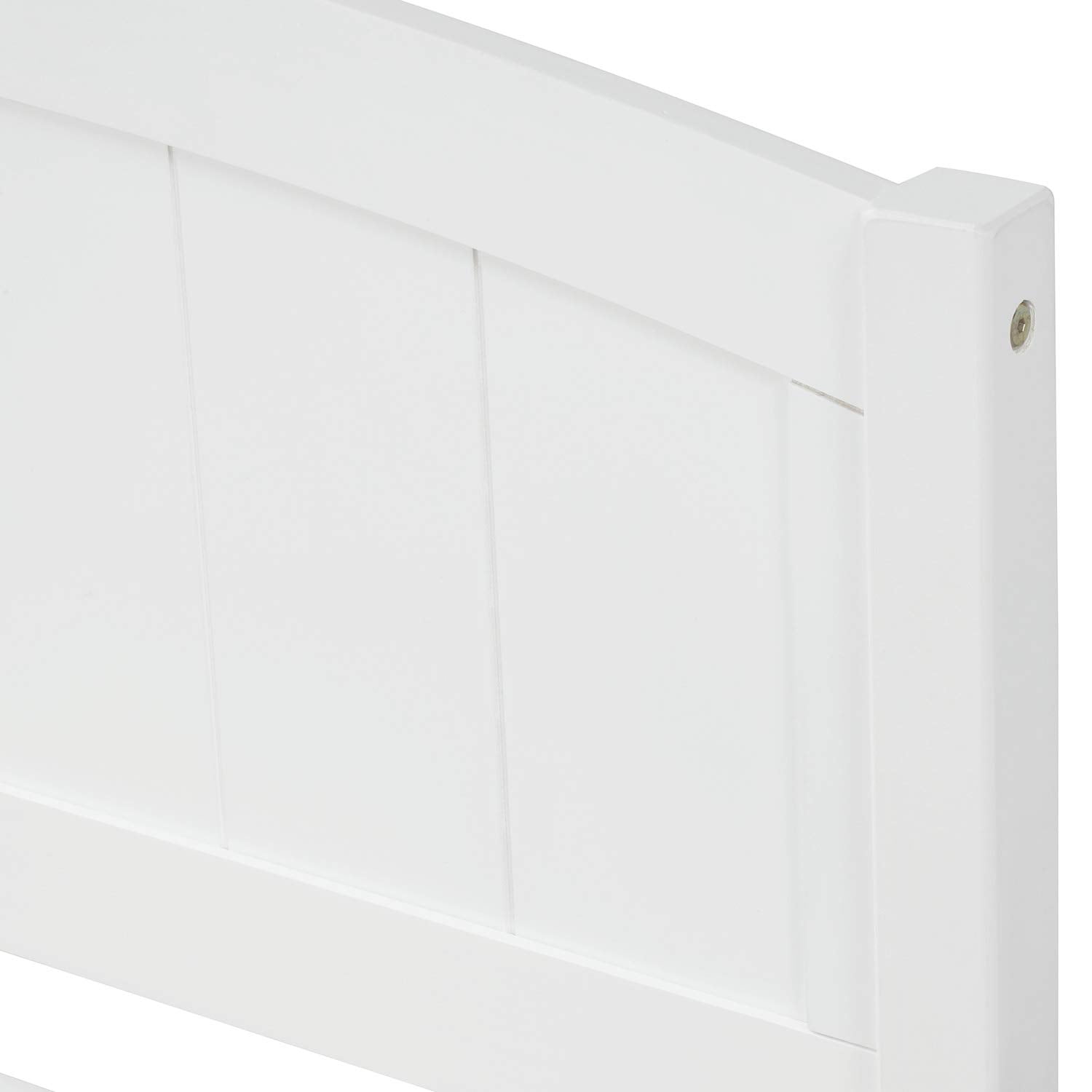 Twin Platform Bed Frame with Trundle, White Solid Wood, 79.5 x 41.7 x 37.5 inches
