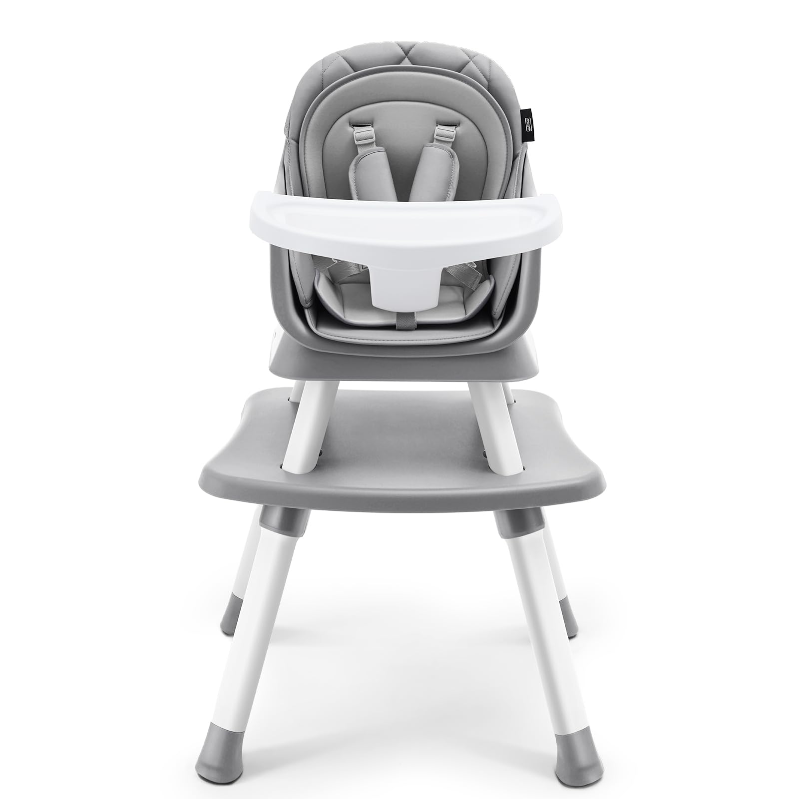 6-in-1 Convertible Baby High Chair with Removable Tray and Adjustable Seat