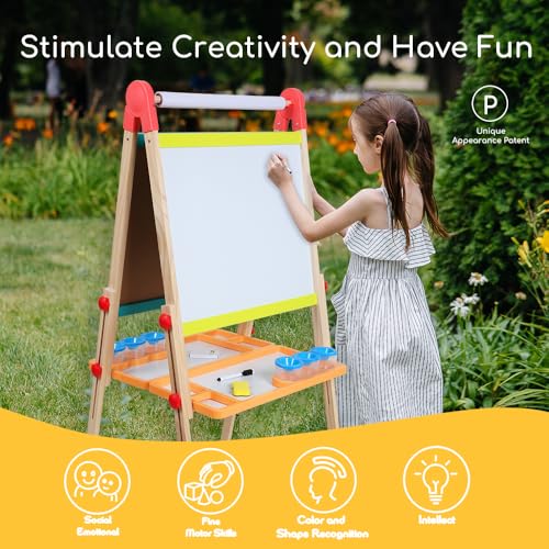 Double Sided Wooden Art Easel for Kids