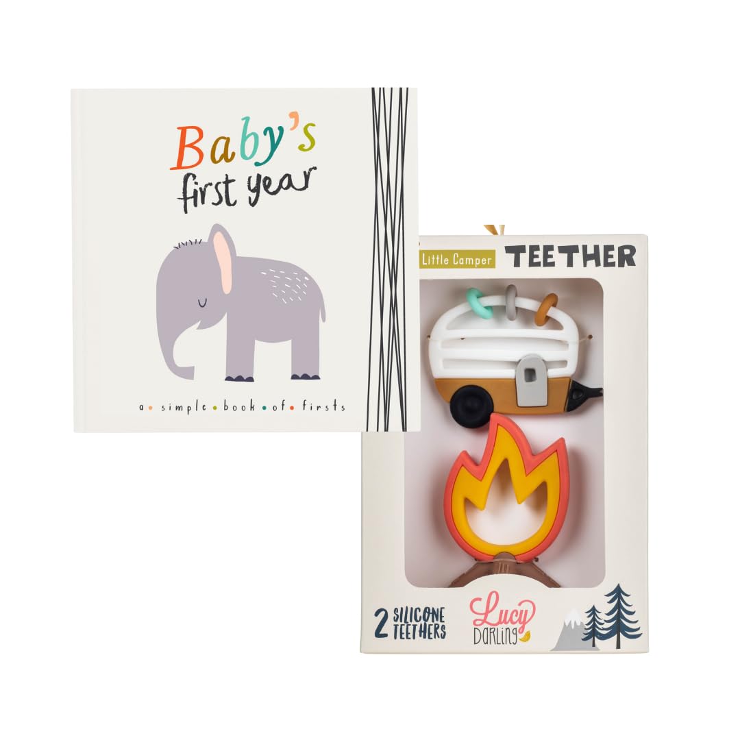 Little Animal Memory Book & Camper Baby Teether