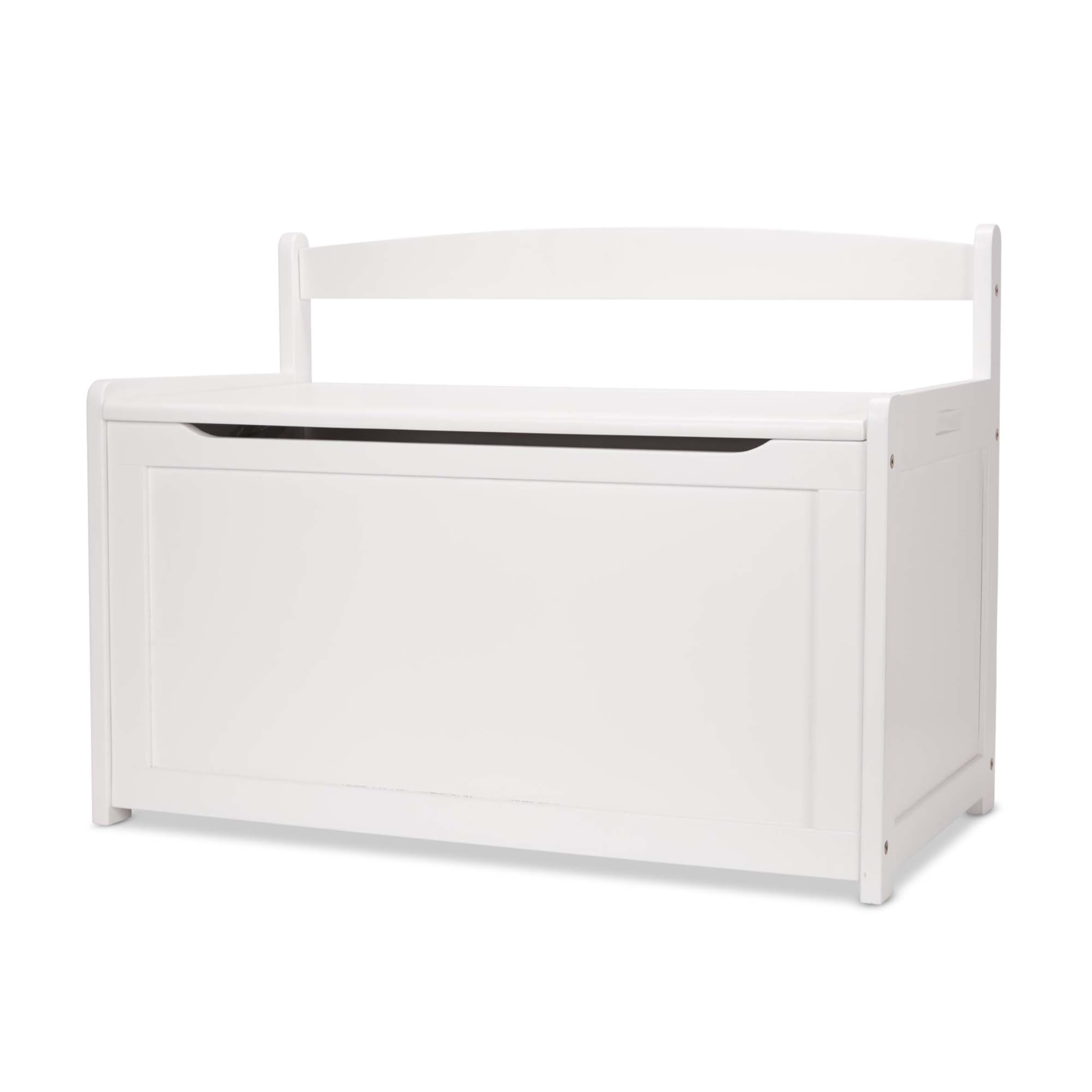 Melissa & Doug Wooden Toy Chest - White Furniture for Playroom Kids Toy Box, Wooden Box Storage Organizer, Children's Furniture Chest