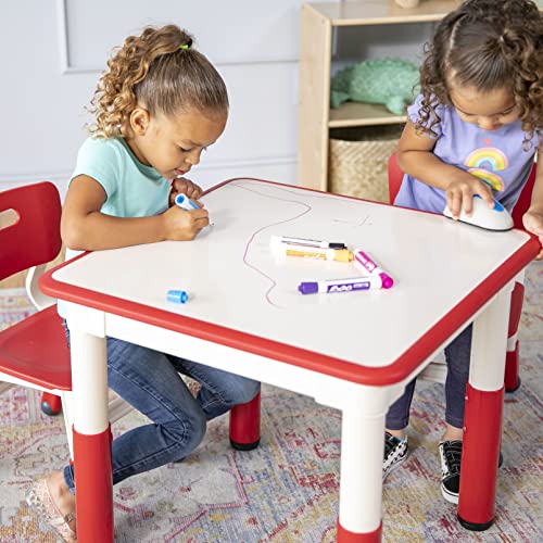Dry-Erase Activity Table with 2 Adjustable Chairs for Kids