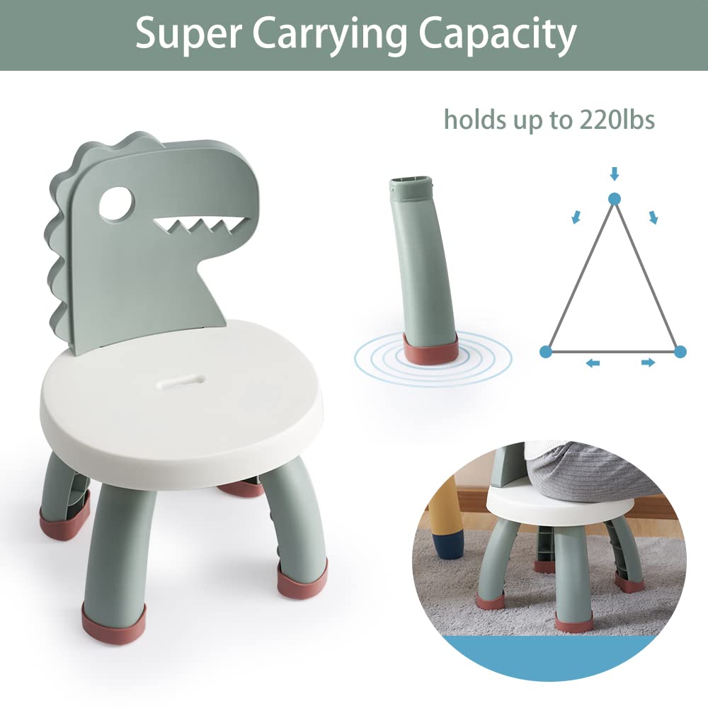 Dinosaur Toddler Chair Green Plastic Kids Activity Seat