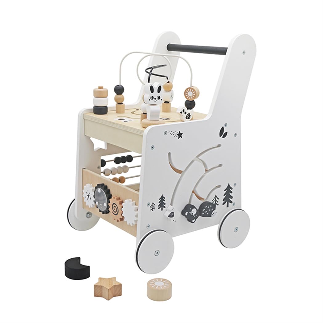 5-in-1 Wooden Baby Walker Activity Cube