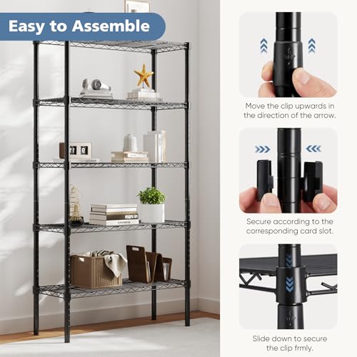 5 Tier Metal Wire Rack Shelf Heavy Duty Adjustable Storage