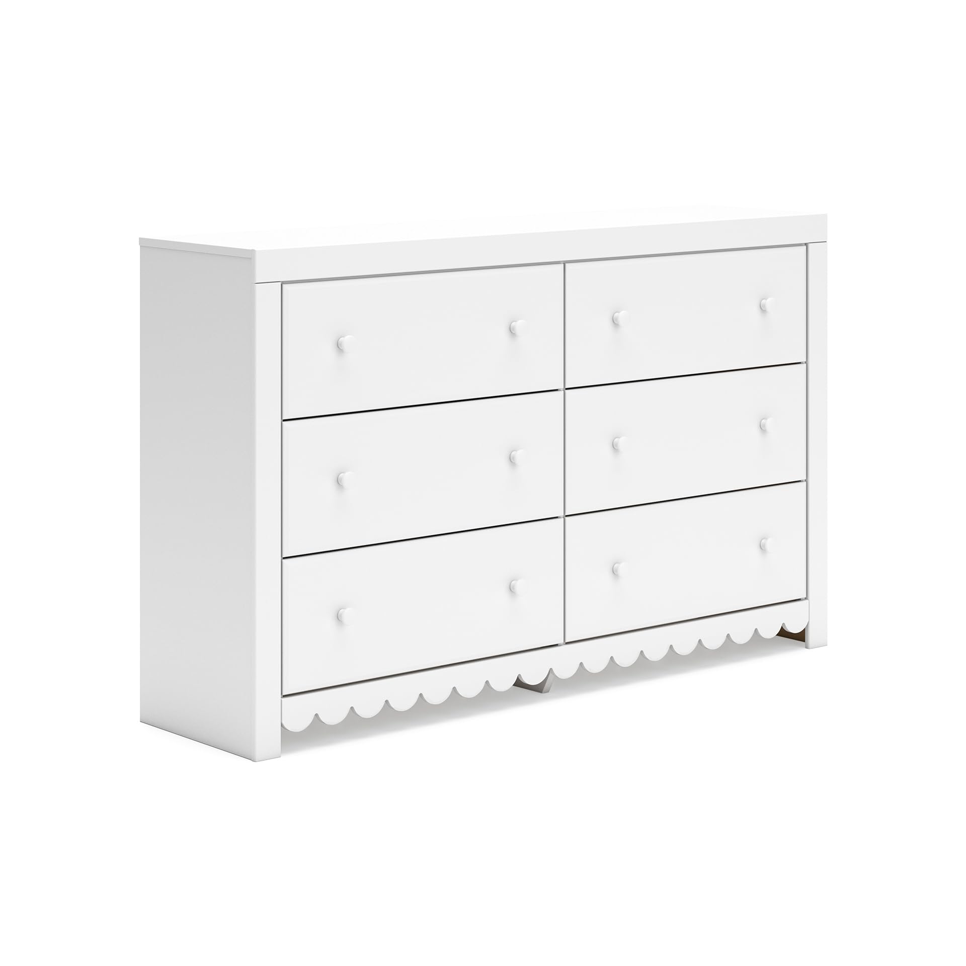 Coastal 6-Drawer Dresser with Scalloped Detailing