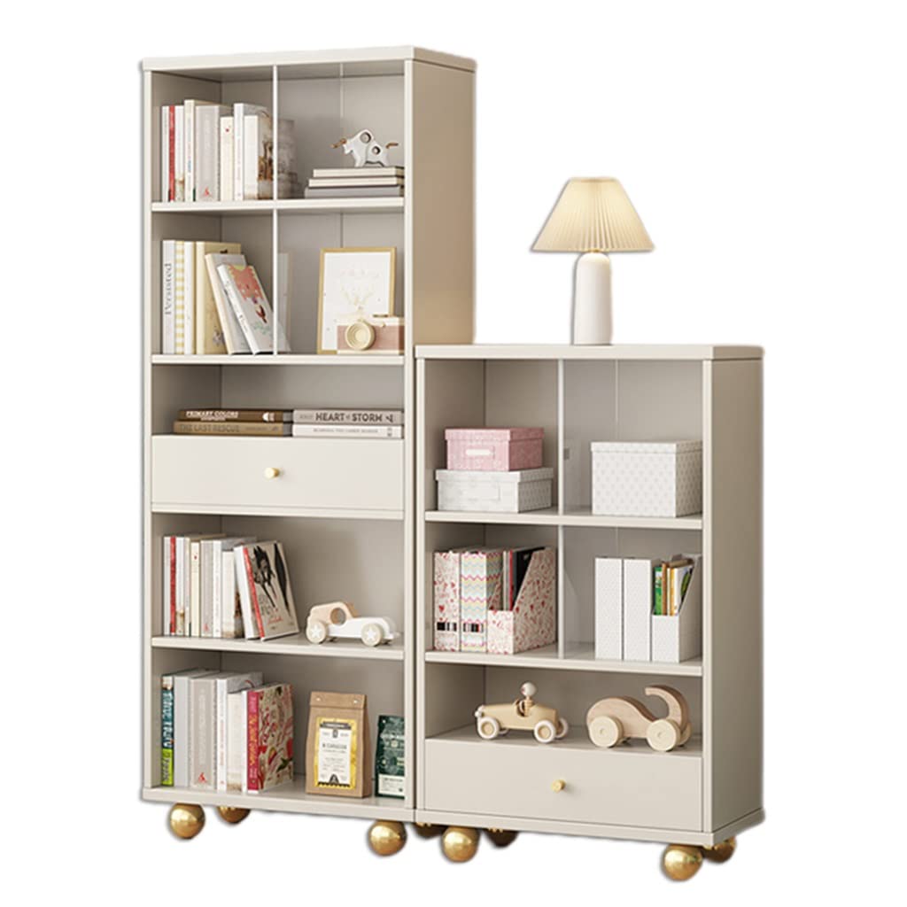 360° Rotating Bookshelf Solid Wood Storage Organizer