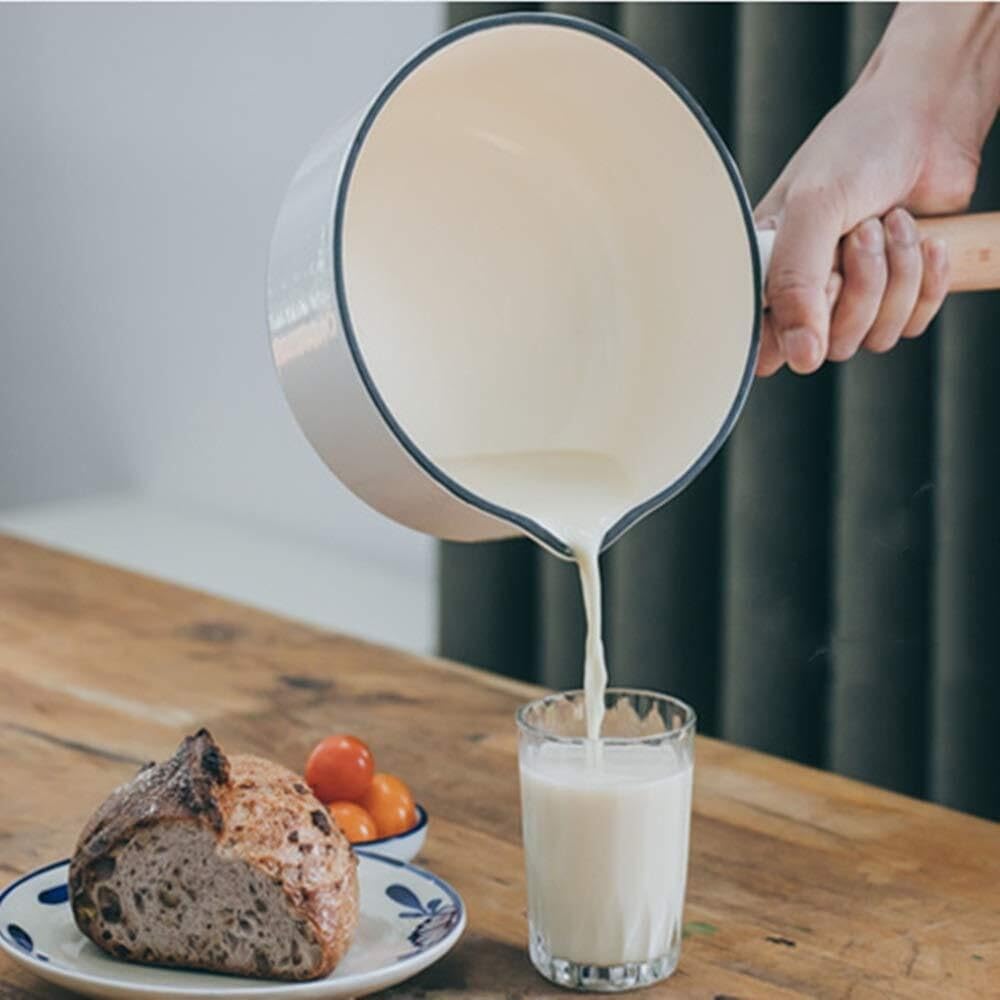 Non-Stick Baby Food Supplement Pot, Small Enamel Milk Pan for Porridge
