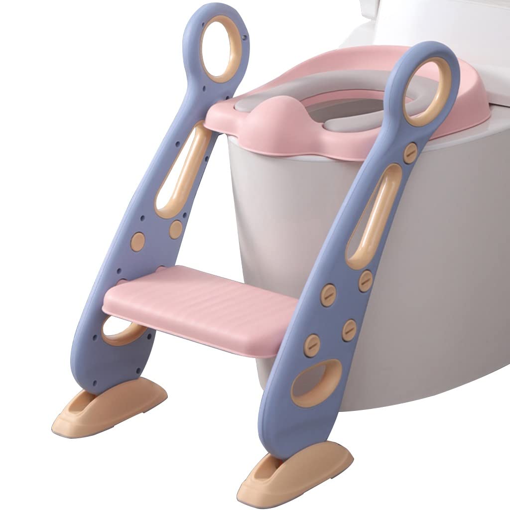 Toilet Seat with Step Adjustable Potty with Ladder with PU Cushion