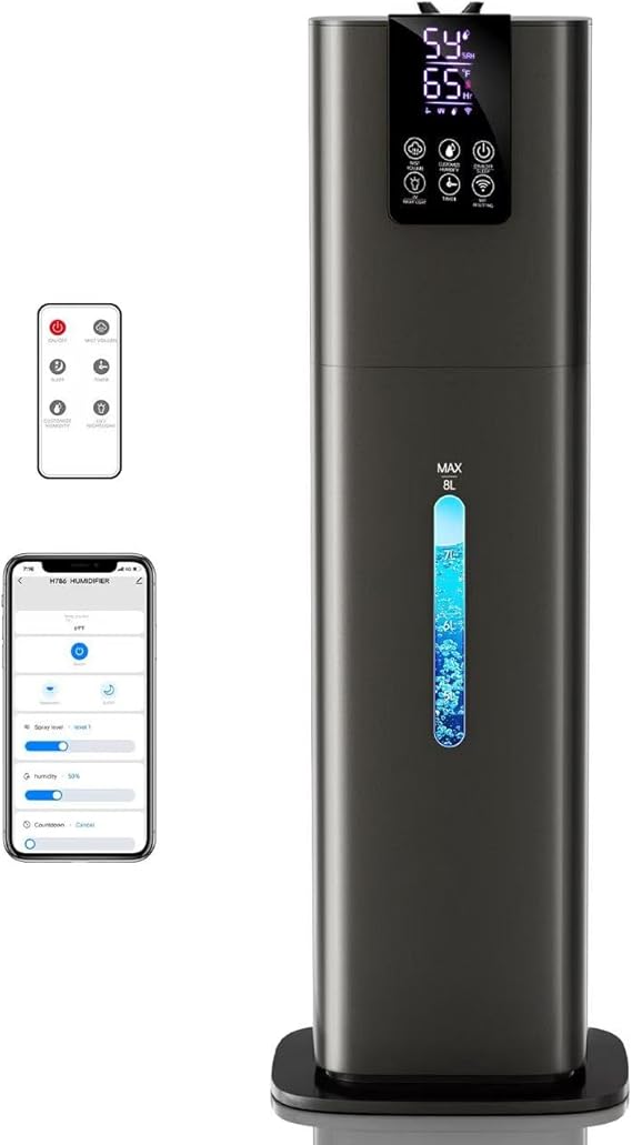 Humidifiers for Bedroom Large Room, 2.1Gal Cool Mist Top Fill Diffuser Ambient Light