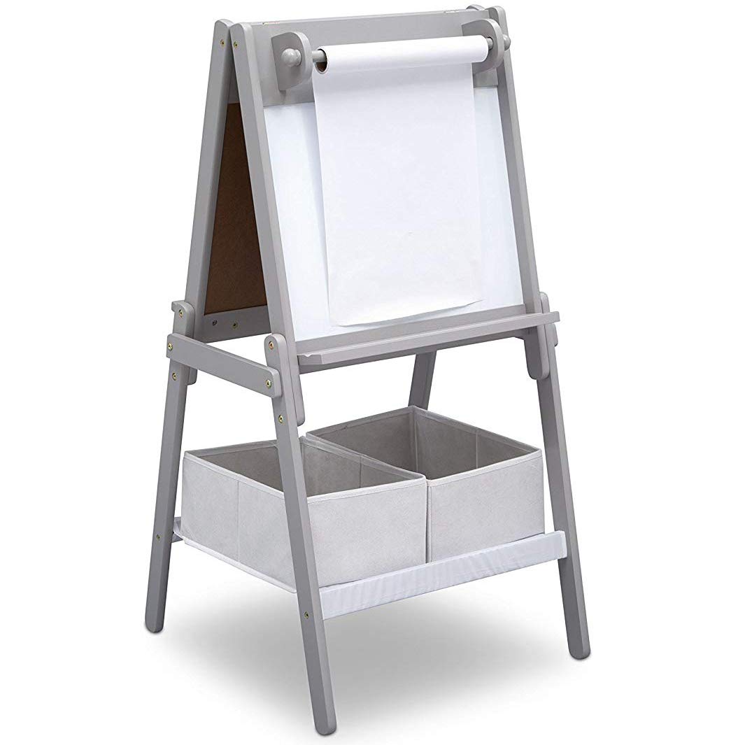 Double-Sided Kids Art Easel with Storage
