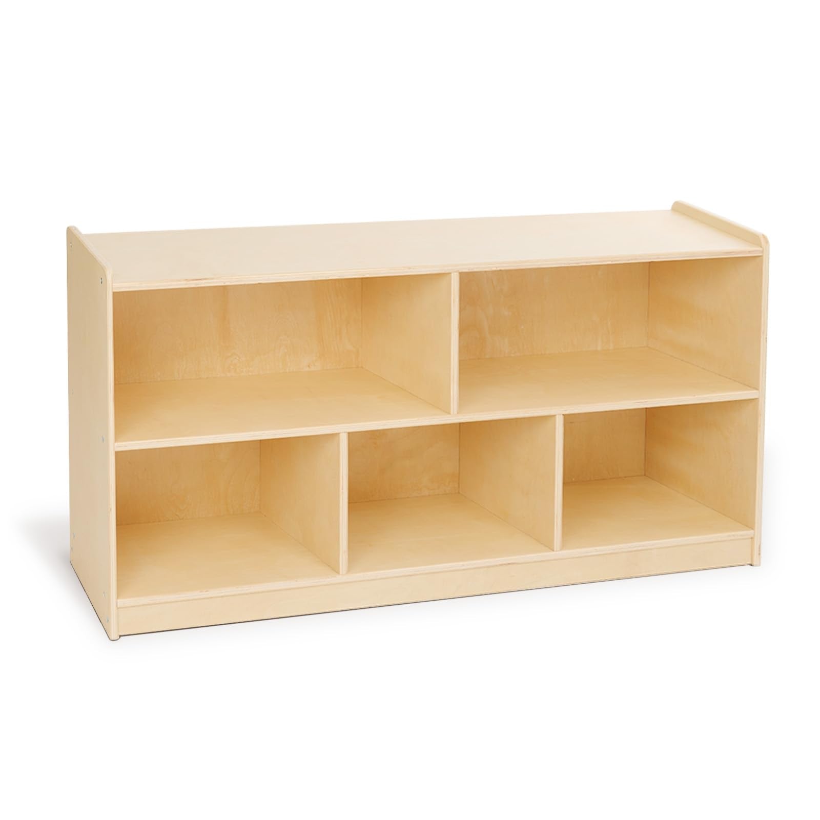 100% Birch Cabinet, 5-Section Montessori Wooden Bookshelf & Storage Organizer