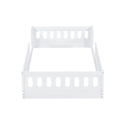 Twin Size Floor Bed Frame with Safety Fence