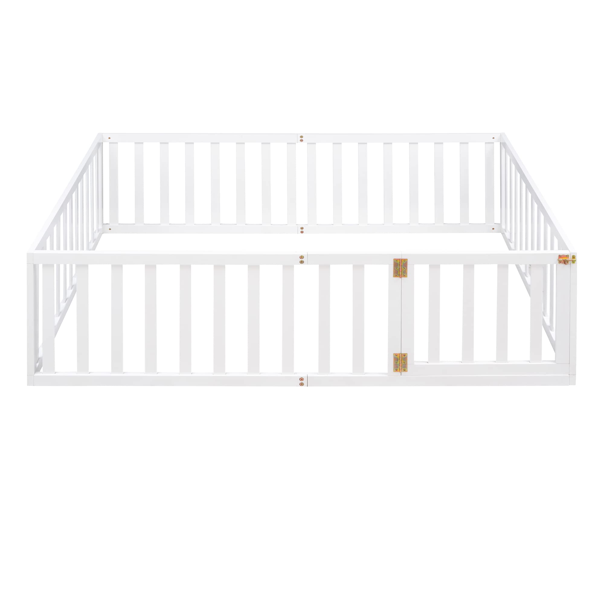 Montessori Floor Bed Full Size with Fence and Door