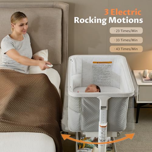 Electric Rocking Bassinet with Bedside Sleeper