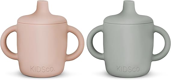 Silicone Sippy Cups with Easy Grip Transition Handles and a Soft Spout