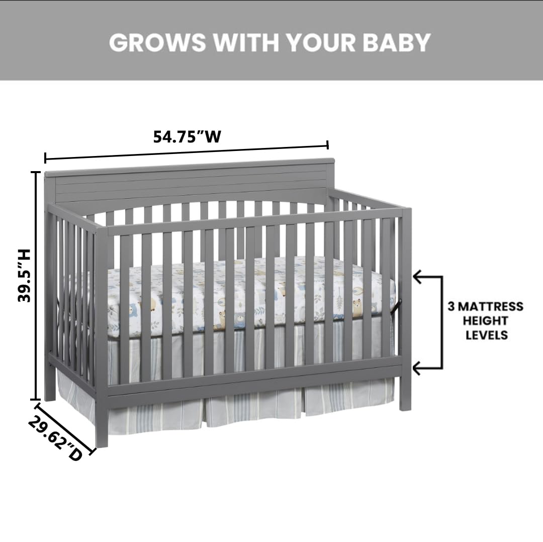 4-in-1 Convertible Crib Dove Gray