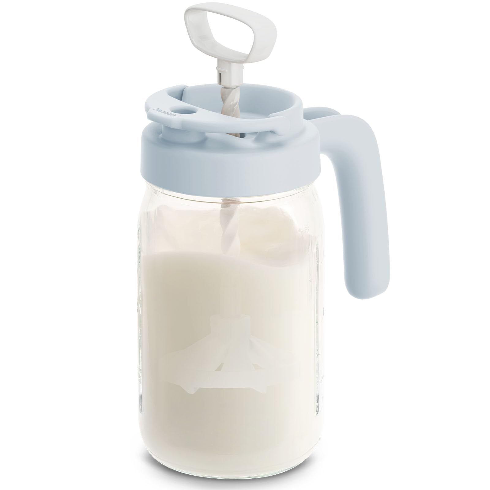 Glass Breastmilk Pitcher, Formula Mixing Pitcher with Mixing Handle Lid