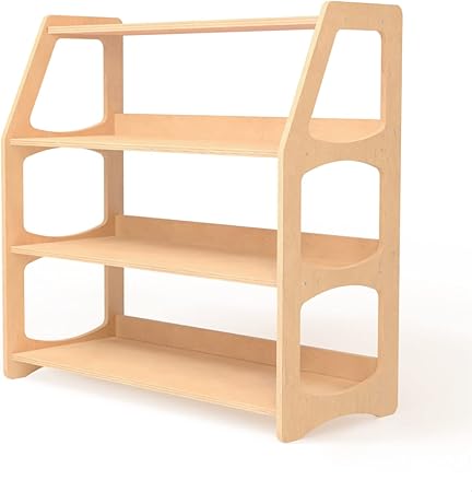 Montessori Bookshelf for Toddlers - Toy Storage Shelf Organizer for Nursery
