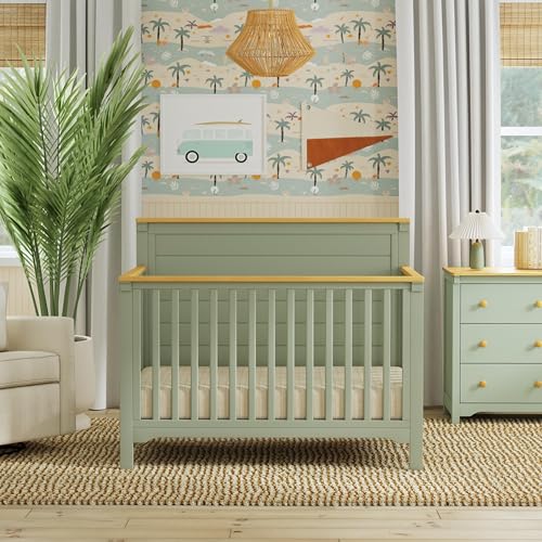 4-in-1 Convertible Baby Crib with Adjustable Heights