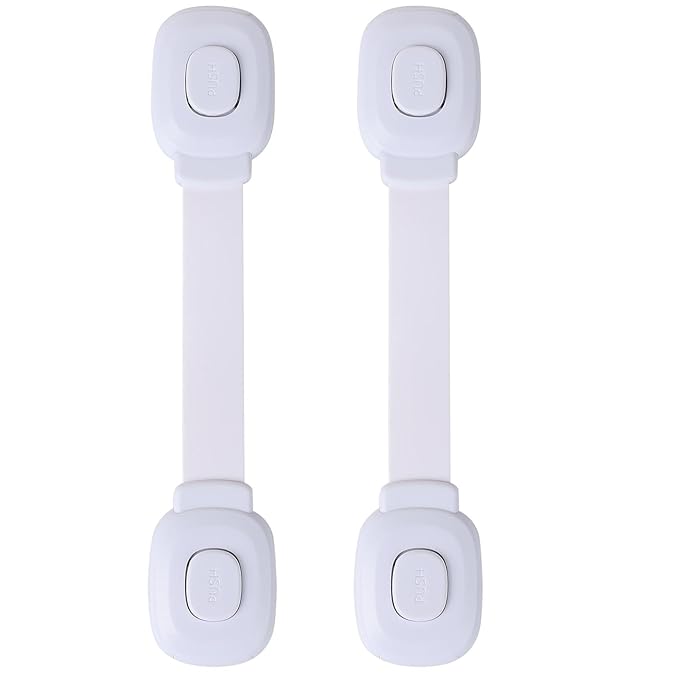 Baby Cabinet Locks, Child Safety Cabinet Proofing -Child Safety Strap Locks Adhesive
