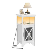 Fully Assembled Tall Nightstand with LED Light