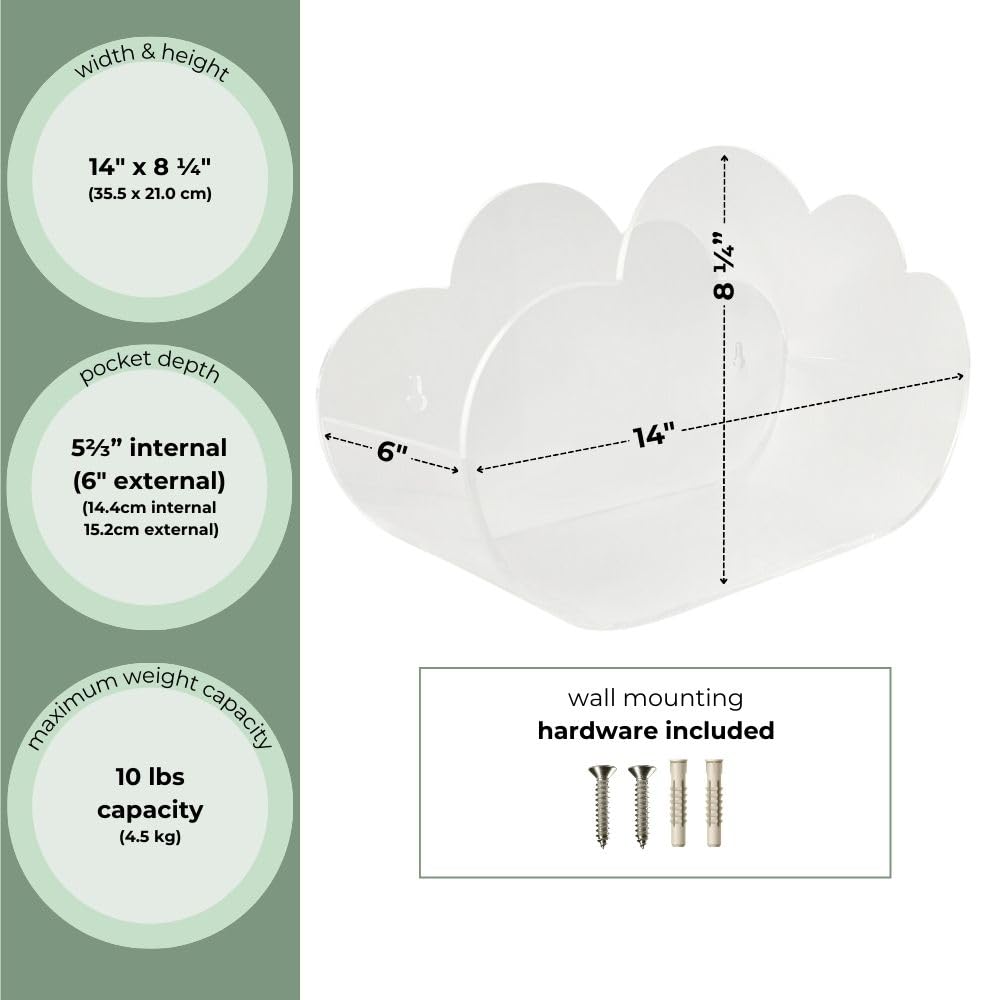 Clear Acrylic Cloud Wall Display Pocket for Nursery