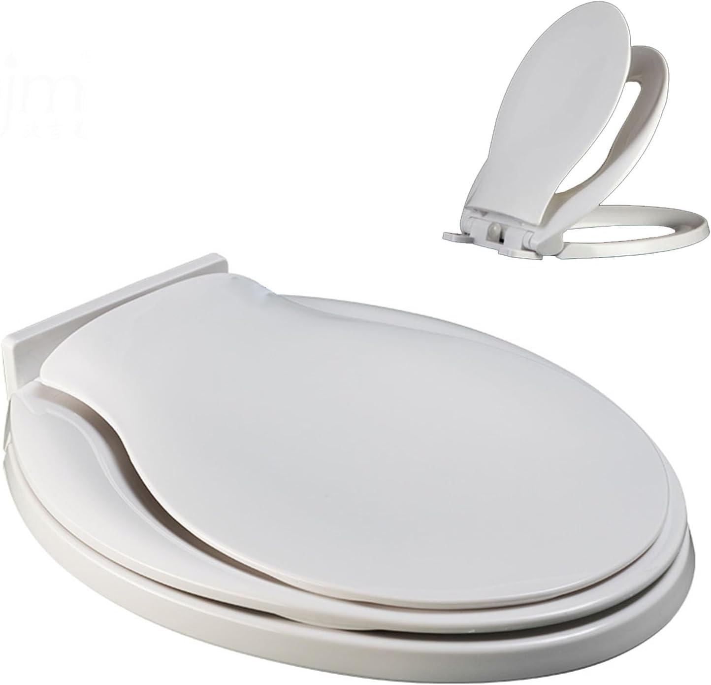 Built-in Potty Training Seat, Slow Close Toilet Seat, and Will Never