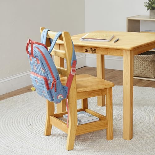 Ladderback Chair with Storage Shelf for Kids