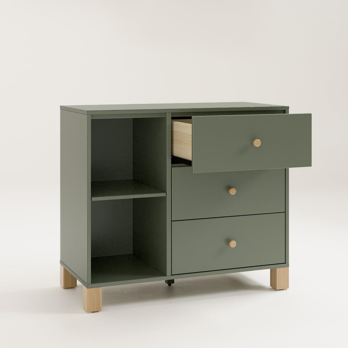 California 3 Drawer Combo Dresser (Olive with Driftwo