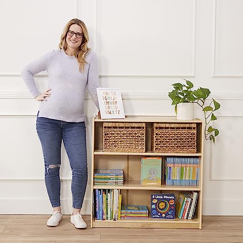 Wooden Bookcase with Adjustable Shelves for Kids
