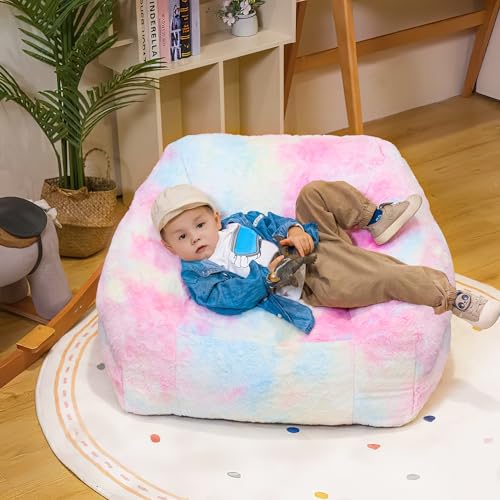 Chairs for Kids, 27" Modern Rainbow Colors Beanbag Sofa