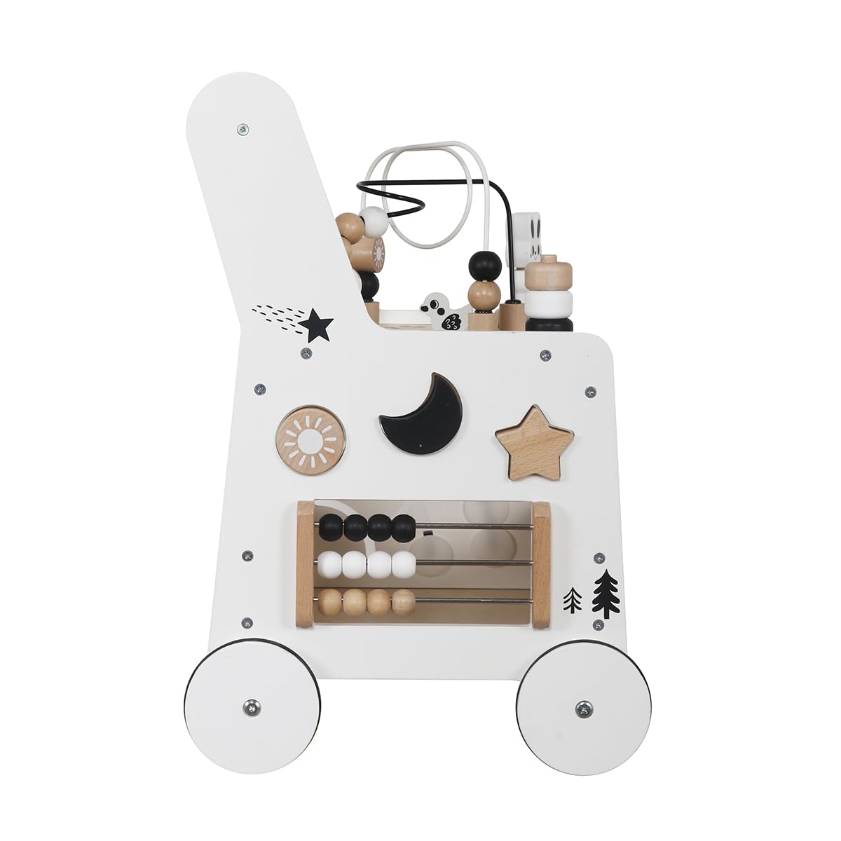 5-in-1 Wooden Baby Walker Activity Cube