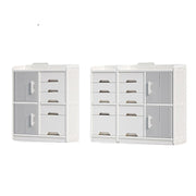 Kids Toy Storage Organizer with Drawers, Grey/White Toddler Toy Storage Shelf