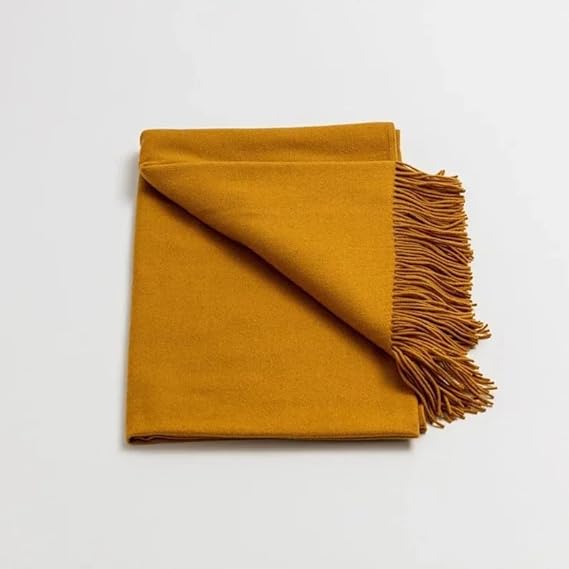 Lincove Pure Cashmere-Merino Wool Blanket - Warm & Soft Throw Blanket - 74"x55" Comfortable and Cozy Throw Blankets for Couch, Sofa, or Chair - Lightweight and Classic Throws - Sapphire