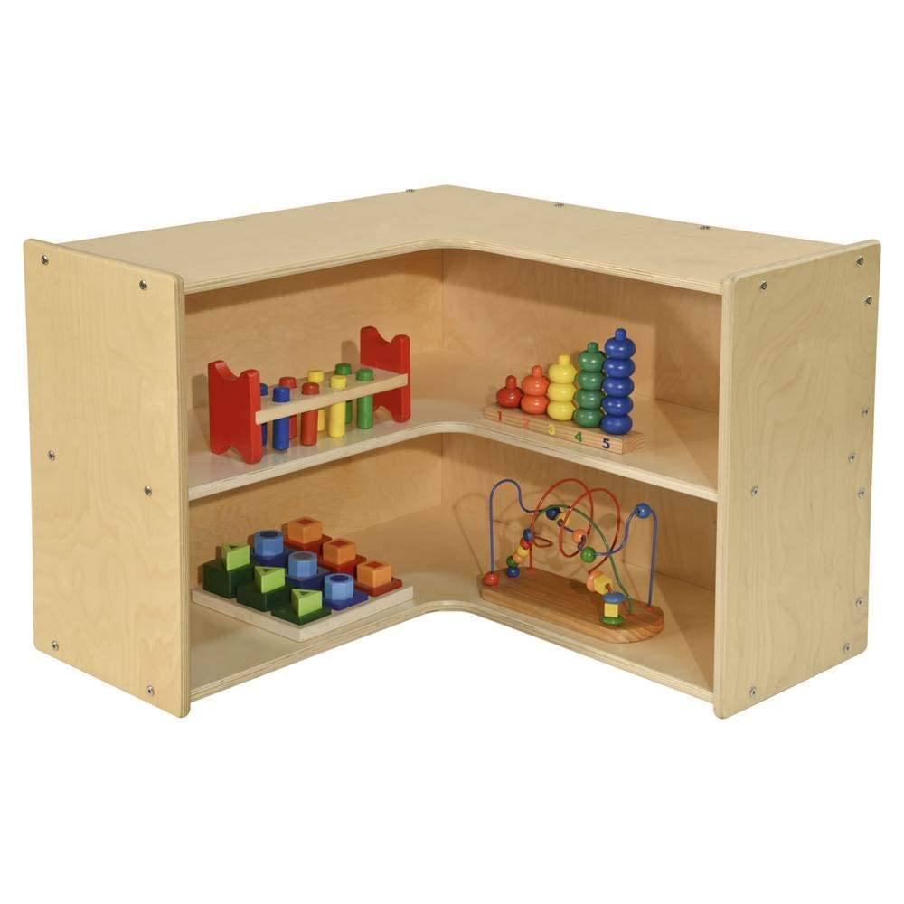 Bookshelf with Storage Compartment, 2 Corner Display Shelves