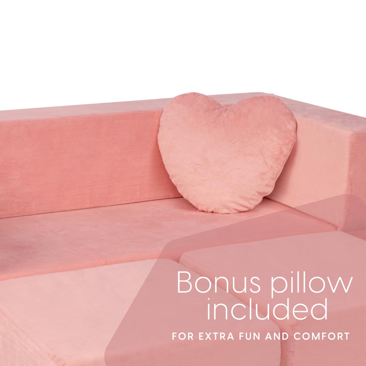 Modular Kids Sofa with Washable Cover and Bonus Pillow
