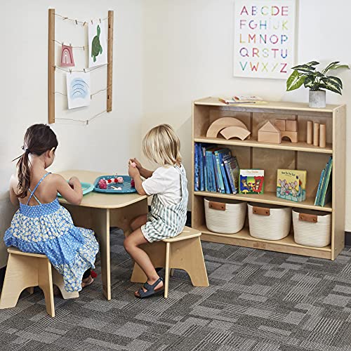 Wooden Bookcase with Adjustable Shelves for Kids