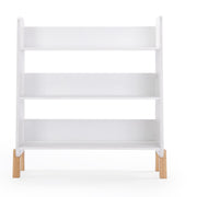 Toddler Bookshelf, 3-Tier 30" Modern Storage Display, White/Natural