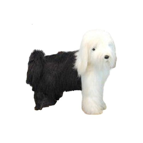 Like-Like Handcrafted Extra Soft Plush White and Black Standing Sheep Dog Stuffed Animal
