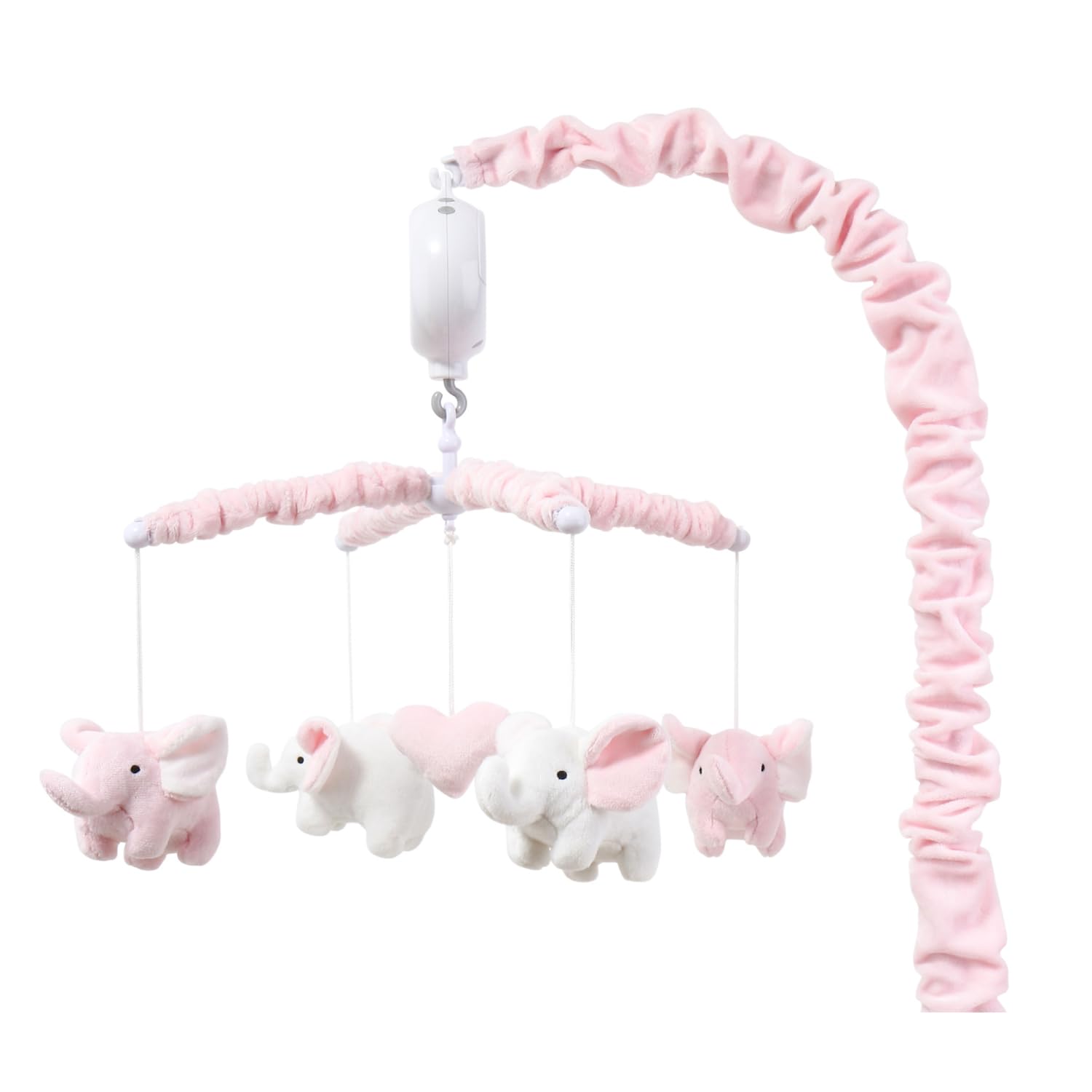 Crib Mobile for Girls - Soft Pink Musical Baby Crib Mobile with 12 Lullabies