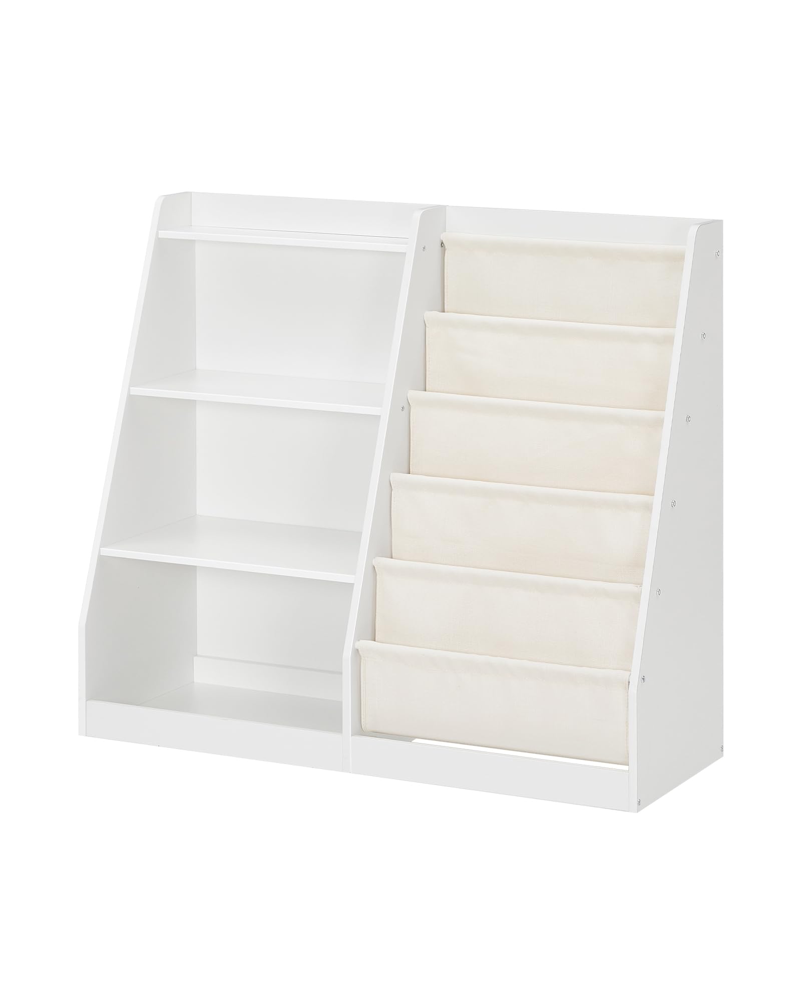 Kids Bookshelf Storage Organizer with 6 Fabric Sling Pockets