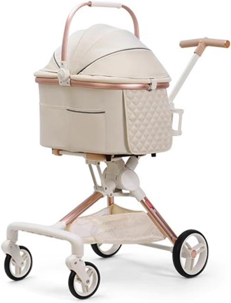 Foldable Pet Stroller for Small Dogs and Cats, Compact Lightweight Travel Carrier