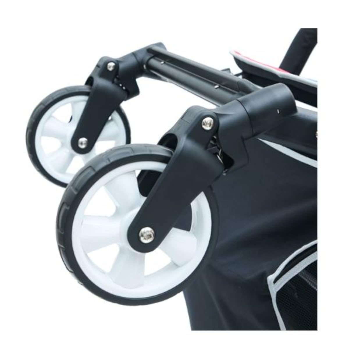 6-Seat Tandem Stroller with Double Canopy and Safety Harness