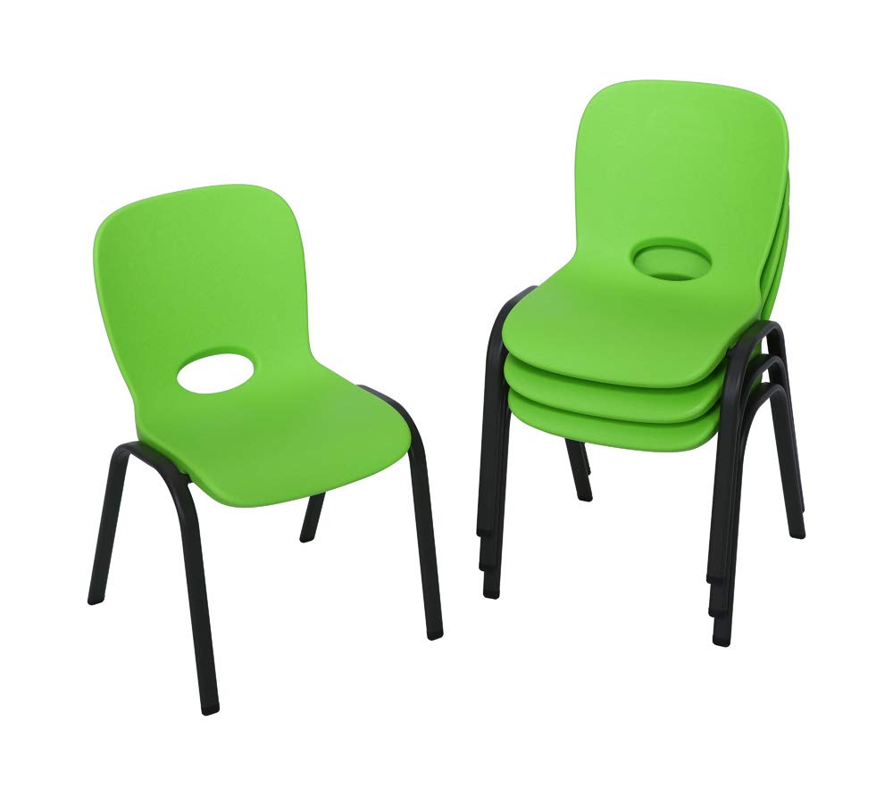Kids Stacking Chair (4 Pack), Lime Green