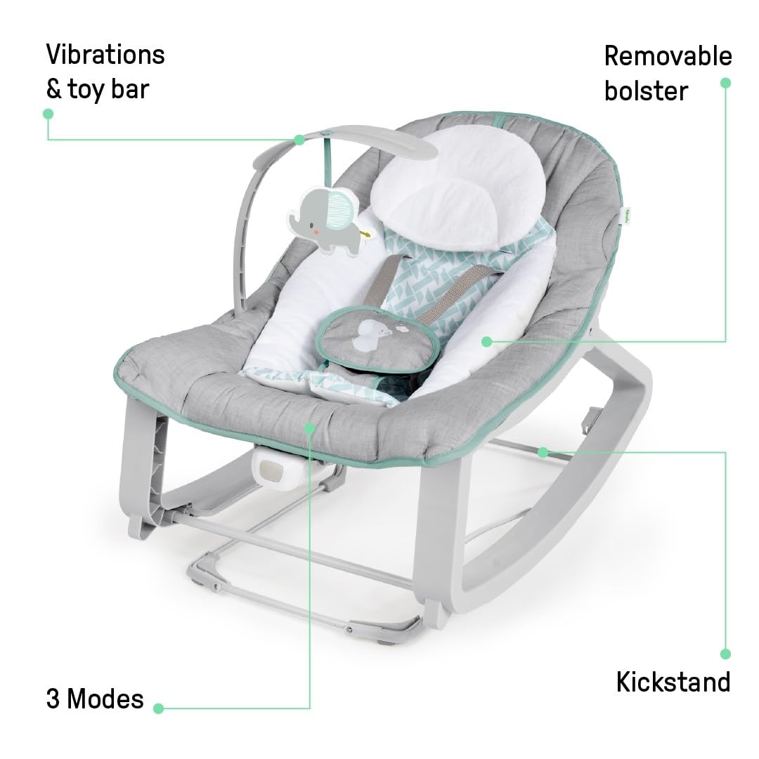 3-in-1 Vibrating Baby Bouncer Seat & Infant to Toddler Rocker